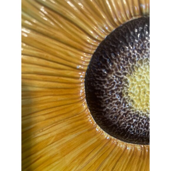 Sunflower Ceramic Decorative Plate Made In ITALY Serving Pottery 10" Diameter - Picture 6 of 11